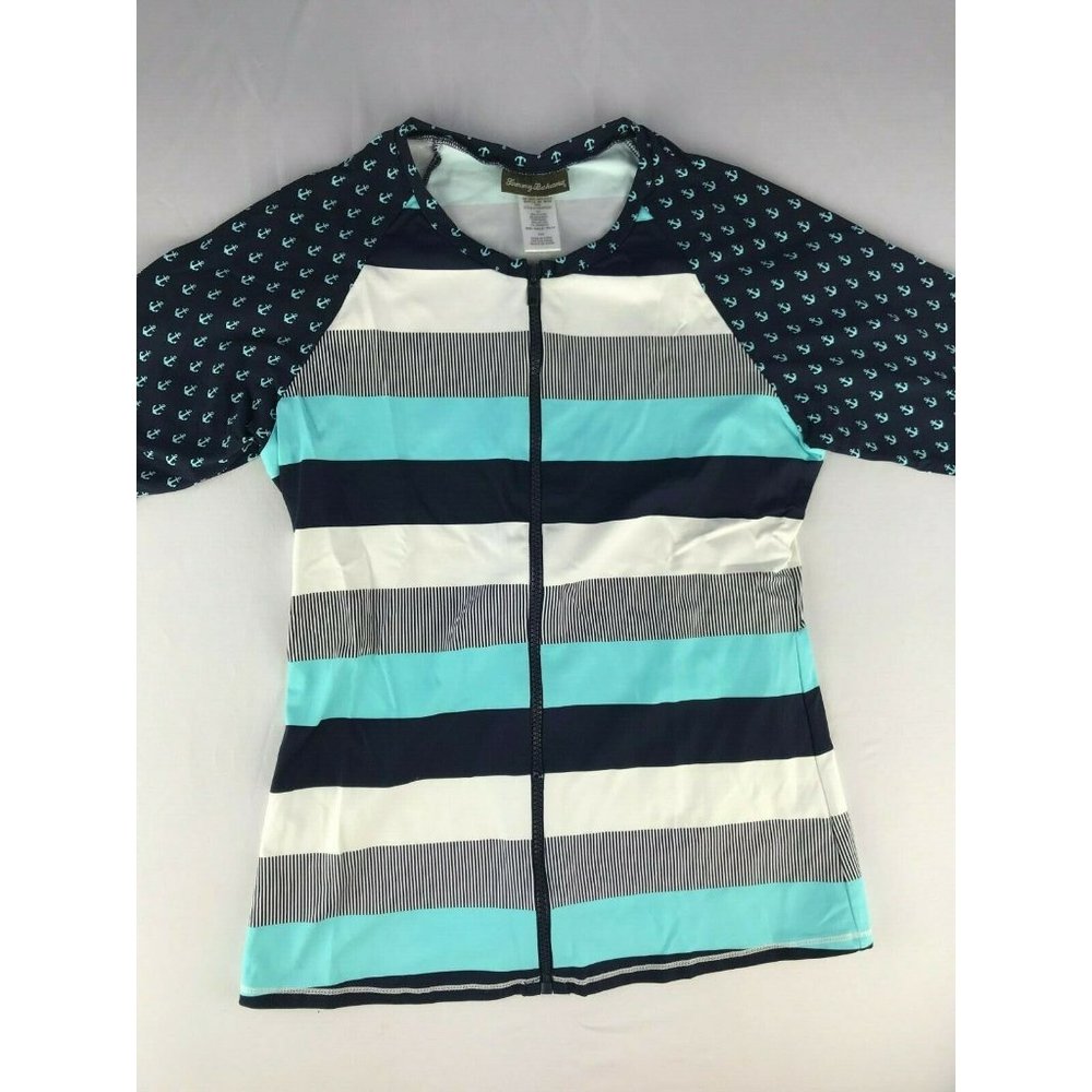 TOMMY BAHAMA Swimsuit Rash Guard Shirt Full Zip M - Picture 4 of 9